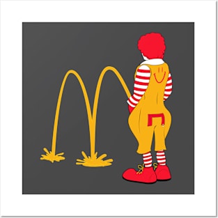 Fast Food Clown Peeing Posters and Art